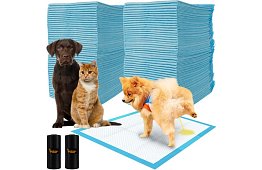 Absorpčné hygienické podložky 100 ks – 60x60 cm + vrecká na exkrementy
