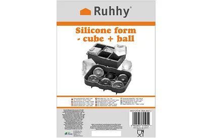 2 silikónové formy na ľad - gule a kocky XXL