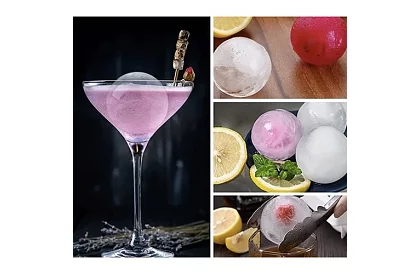 2 silikónové formy na ľad - gule a kocky XXL