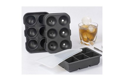 2 silikónové formy na ľad - gule a kocky XXL