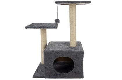 Šedé škrabadlo pre mačky - 71 x 44 x 34 cm