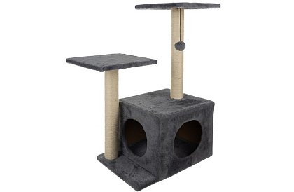 Šedé škrabadlo pre mačky - 71 x 44 x 34 cm