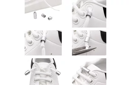 Elastické šnúrky do topánok - bez zaväzovania - biele