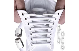 Elastické šnúrky do topánok - bez zaväzovania - biele