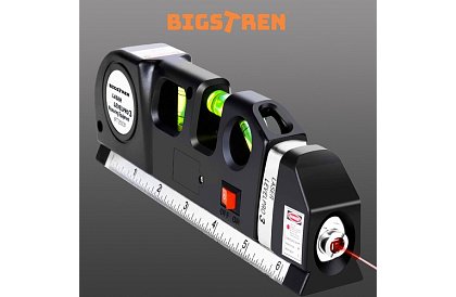 Laserová vodováha s navíjacou metrom – 250 cm