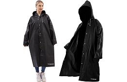 Silná čierna oversize pláštenka