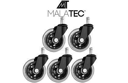 Náhradné gumové kolieska pre stoličky – sada 5 ks