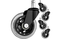 Náhradné gumové kolieska pre stoličky – sada 5 ks