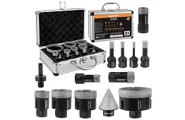 Diamantové dierovacie vrtáky M14 - 6–68 mm - 13 kusov v sade