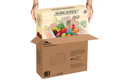 Drevená hračka – krájanie zeleniny s príslušenstvom - 34 dielov