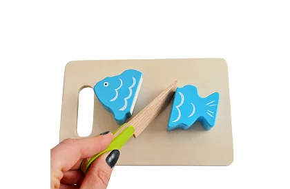 Drevená hračka – krájanie zeleniny s príslušenstvom - 34 dielov