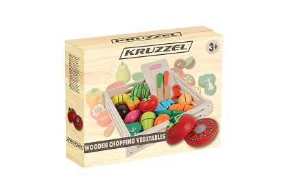 Drevená hračka – krájanie zeleniny s príslušenstvom - 34 dielov
