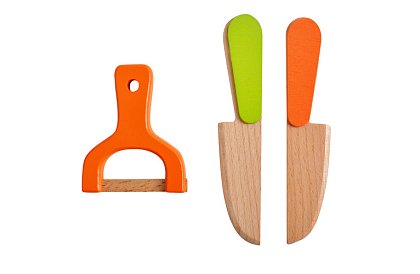 Drevená hračka – krájanie zeleniny s príslušenstvom - 34 dielov