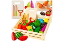 Drevená hračka – krájanie zeleniny s príslušenstvom - 34 dielov