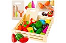 Drevená hračka – krájanie zeleniny s príslušenstvom - 34 dielov