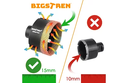 Diamantové dierovacie vrtáky M14 - 6–68 mm – sada 7 kusov