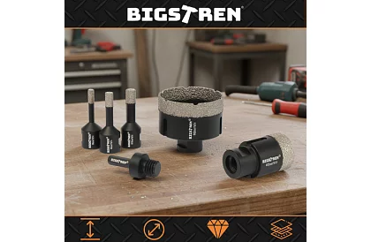 Diamantové dierové vyrezávače M14 6–68 mm - sada 7 dielov + adaptér