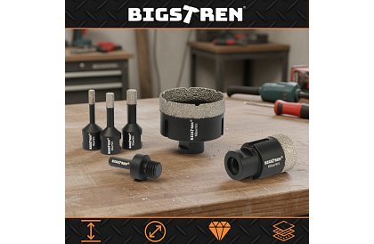 Diamantové dierové vyrezávače M14 6–68 mm - sada 7 dielov + adaptér