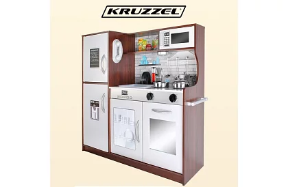 Drevená detská kuchyňa XL s príslušenstvom - hnedá