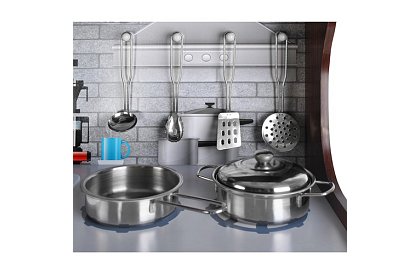 Drevená detská kuchyňa XL s príslušenstvom - hnedá