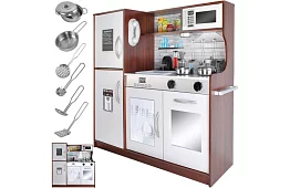 Drevená detská kuchyňa XL s príslušenstvom - hnedá