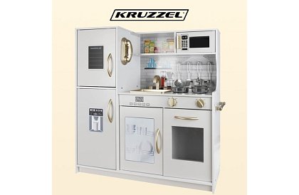 Drevená detská kuchyňa XL s príslušenstvom – biela