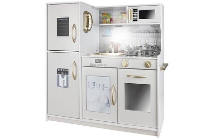 Drevená detská kuchyňa XL s príslušenstvom – biela