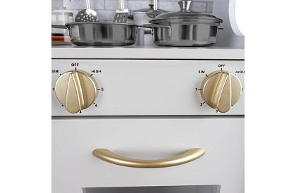 Drevená detská kuchyňa XL s príslušenstvom – biela