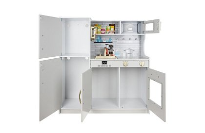 Drevená detská kuchyňa XL s príslušenstvom – biela