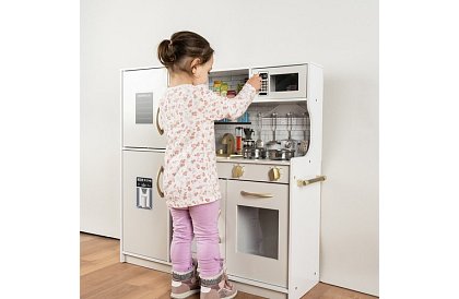 Drevená detská kuchyňa XL s príslušenstvom – biela