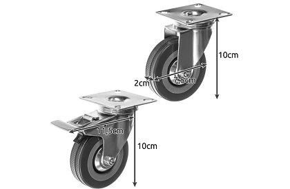 Otočné gumové kolieska – sada 4 kusy