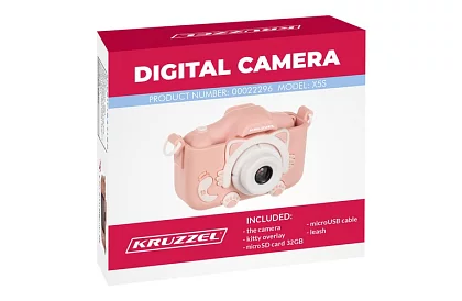 Digitálny fotoaparát pre deti s 32GB kartou - ružový