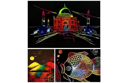 Vyškrabovací zošit s dreveným stylusom - scratch note