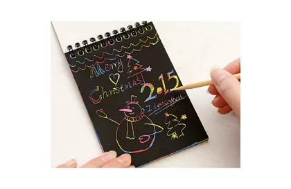 Vyškrabovací zošit s dreveným stylusom - scratch note