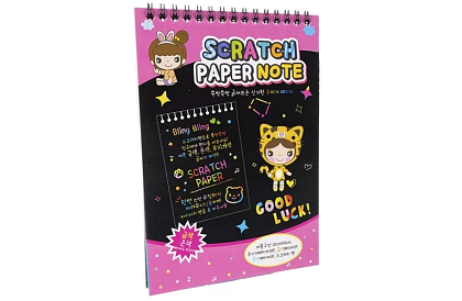 Vyškrabovací zošit s dreveným stylusom - scratch note