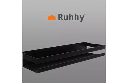 Kúpeľňová polička - čierna - 50 cm