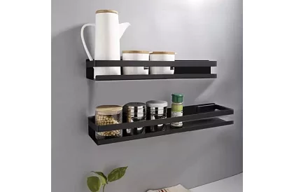 Kúpeľňová polička - čierna - 50 cm