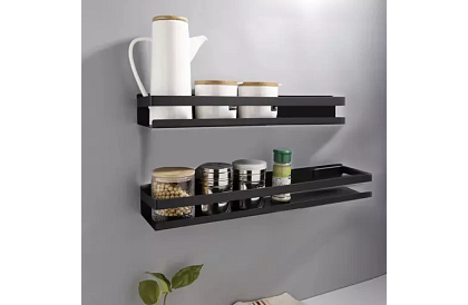 Kúpeľňová polička - čierna - 50 cm