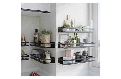 Kúpeľňová polička - čierna - 50 cm