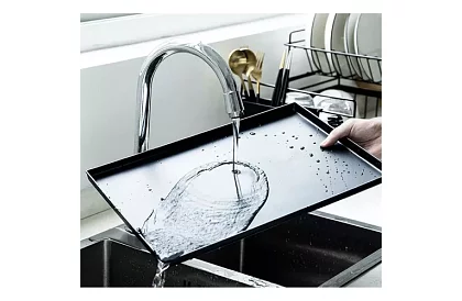 Odkvapkávač na riad - čierny - dvojposchodový