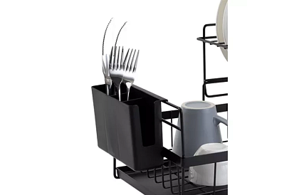 Odkvapkávač na riad - čierny - dvojposchodový