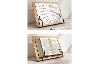 Drevený stojan pre knihu a notebook