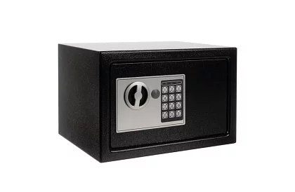 Elektronický trezor s kľúčom a kódovým zámkom – bezpečné uloženie cenností