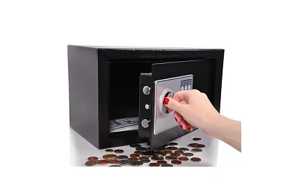 Elektronický trezor s kľúčom a kódovým zámkom – bezpečné uloženie cenností