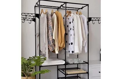 Dvojitý stojan na odevy XXL - 173 x 36 x 108 cm