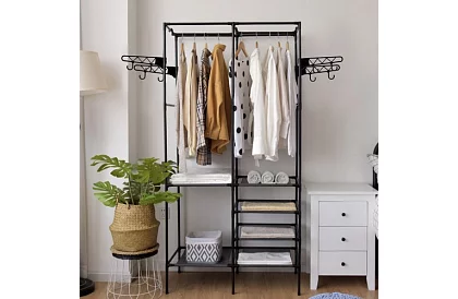 Dvojitý stojan na odevy XXL - 173 x 36 x 108 cm