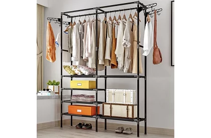 Dvojitý stojan na odevy XXL - 173 x 36 x 108 cm