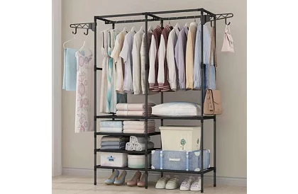 Dvojitý stojan na odevy XXL - 173 x 36 x 108 cm