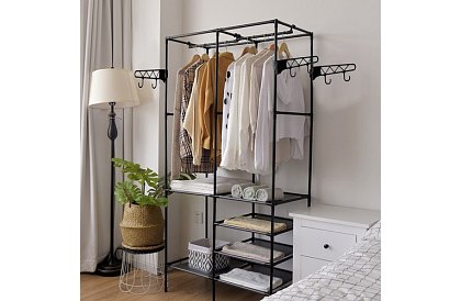 Dvojitý stojan na odevy XXL - 173 x 36 x 108 cm