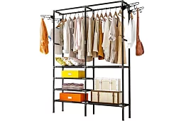 Dvojitý stojan na odevy XXL - 173 x 36 x 108 cm